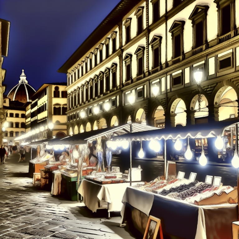 Firenze sotto le luci: eleganza nel mercatino